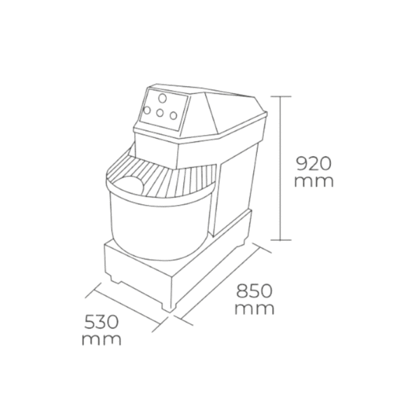 Amasadora Industrial 22 Kilos MAIGAS