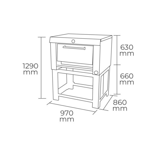 Horno 1 Cámara 65x65 cm 6EA72R MAIGAS
