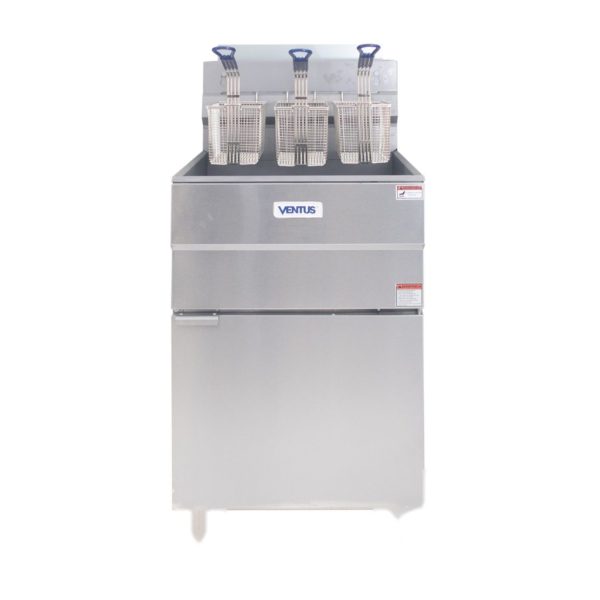 Freidora Industrial a Gas 37 L 3 C. - 2Kgs Papas/Canas 43.96 Kw (150000 BTU) 53.4x76.7x118.2 Cm 101549 VFP-37L3 VENTUS