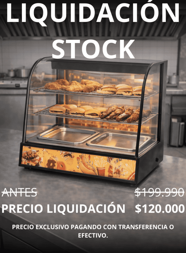 Vitrina Mantenedora De Calor 3 Niveles - 0.85 Kw 35x42x50 Cm- 19292 HW-1P- TIERRAS BAJAS
