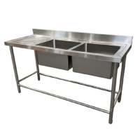 Lavafondo 2 Dep. Sec/Izq. 1.60 cm - 160x60x80 Cm A.Inox 108590 HSR2 ITA