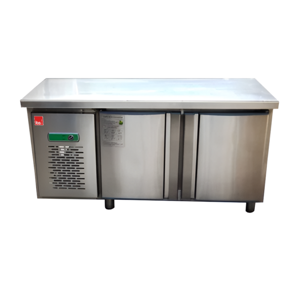 Mesón Refrigerado 2 Ptas 1.50 Mts 250 Lts Ac. Inox - 1.6 Kw 0ºC/10ºC 150x80x60 Cm 109080 ITA
