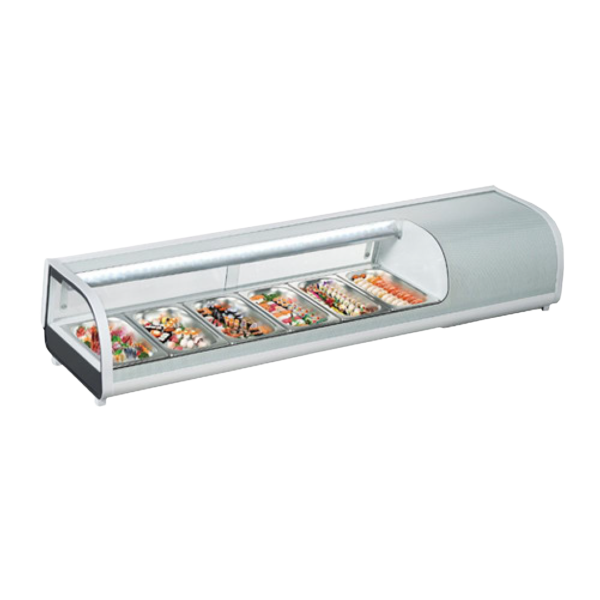 Vitrina Refrigerada para Sushi 6 Dep 1/3 GN 2.5 Cm 0.18 Kw 152.9x42x26.5 cm - VGSD-623 ITA