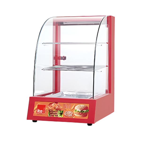 Vitrina Mantenedora De Calor 1 Bandeja 2 Niveles ROJO - 0.5 Kw 38x48x61 Cm-HW-1P-A-30°C/85°C- 109885 VPC2 ITA