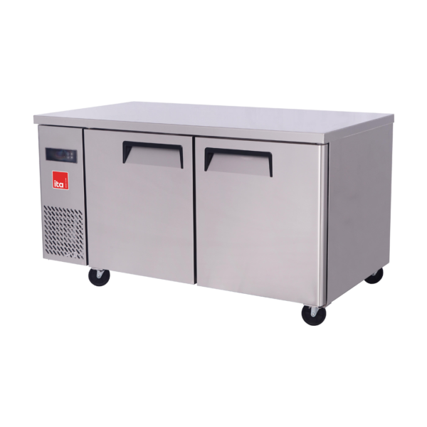 Mesón Refrigerado 2 Ptas 1.20 Mts 270 Lts Frio Forzado Ac. Inox - 1.8 Kw/d 0ºC/8ºC 120x60x80 Cm 110181 ITA