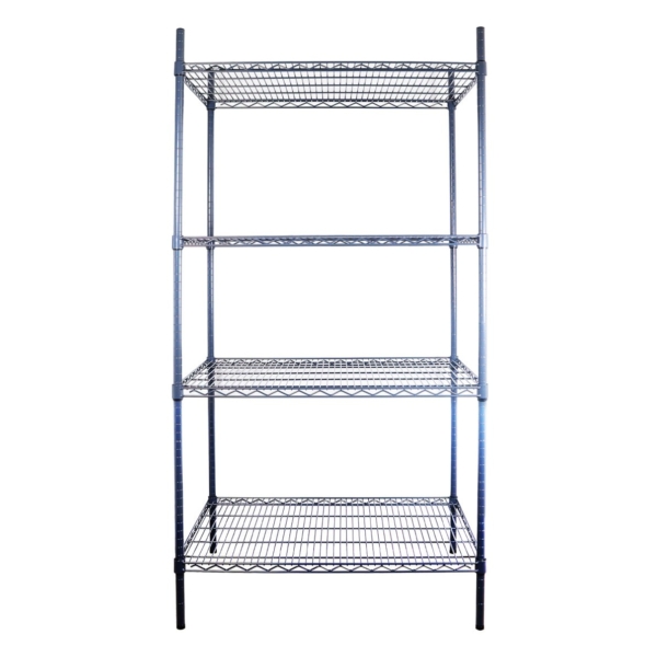 Estantería Epóxica 4 Niveles 091x61x180 cm 250Kgs/Nivel Negr